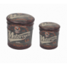Set 2 Pouf Contenitore Tondo Moto Marrone per Casa