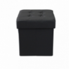 Pouf Contenitore Quadrato in Stoffa Nero per Casa
