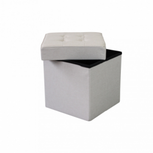 Zoom POUF CONTENITORE QUADRATO IN STOFFA TORTORA