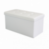 Pouf Contenitore Rettangolare in Ecopelle Bianco per Casa