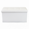 Pouf Contenitore Rettangolare in Ecopelle Bianco per Casa