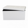 Pouf Contenitore Rettangolare in Ecopelle Bianco per Casa