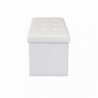 Pouf Contenitore Rettangolare in Ecopelle Bianco per Casa