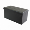 Pouf Contenitore Rettangolare in Ecopelle Nero per Casa