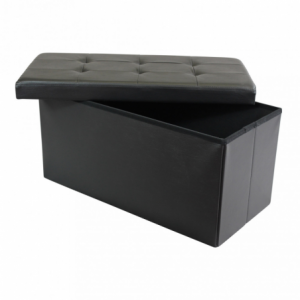 Zoom POUF CONTENITORE RETTANGOLARE IN ECOPELLE NERO