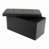 Pouf Contenitore Rettangolare in Ecopelle Nero per Casa