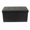 Pouf Contenitore Rettangolare in Ecopelle Nero per Casa