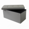 Pouf Contenitore Rettangolare in Ecopelle Grigio per Casa
