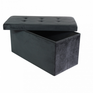 Zoom POUF CONTENITORE RETTANGOLARE IN VELLUTO NERO