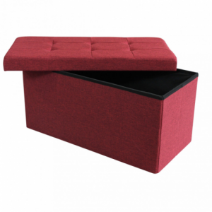 Zoom POUF CONTENITORE RETTANGOLARE IN STOFFA BORDEAUX