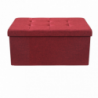 Pouf Contenitore Rettangolare in Stoffa Bordeaux per Casa
