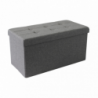 Pouf Contenitore Rettangolare in Stoffa Grigio per Casa