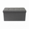 Pouf Contenitore Rettangolare in Stoffa Grigio per Casa