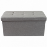 Pouf Contenitore Rettangolare in Stoffa Grigio Scuro per Casa