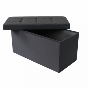 Zoom POUF CONTENITORE RETTANGOLARE IN STOFFA NERO