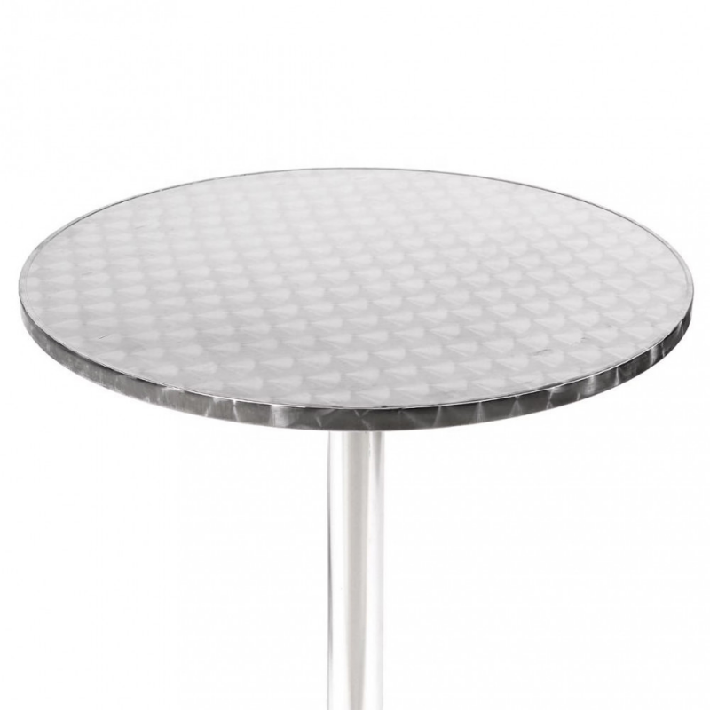 Tavolo a colonna Ø70 waterproof in alluminio per esterno