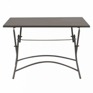 Zoom Tavolo da Giardino Bristol 110x70 cm taupe in Acciaio Pieghevole – Tavolo Quadrato da Esterno