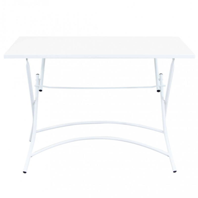 Tavolo da Giardino Bristol 110x70 cm Bianco in Acciaio Pieghevole – Tavolo Quadrato da Esterno