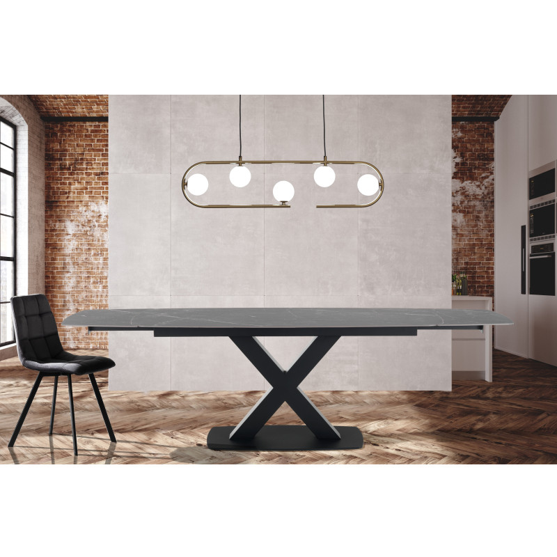 Tavolo Allungabile Alexa Grey Marble 170X103X17 Cm