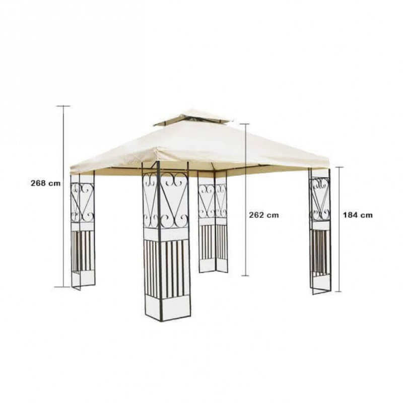 Gazebo Boston 3x3 m struttura robusta per esterno versatile