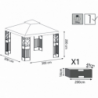 Gazebo Boston 3x3 m struttura robusta per esterno versatile