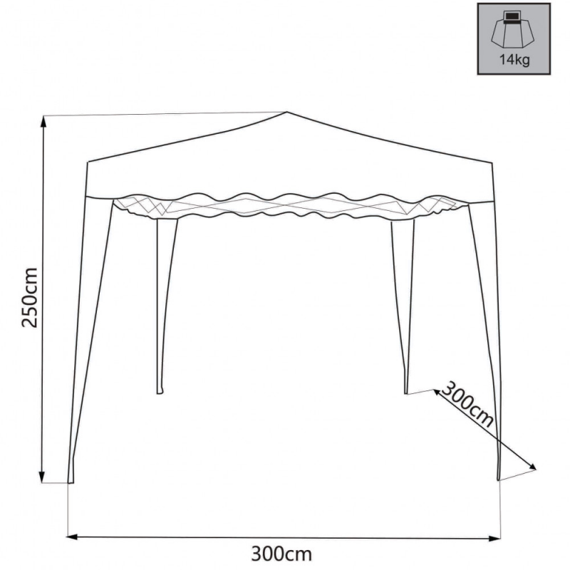 Gazebo pieghevole 3x3 m da giardino pratico e resistente