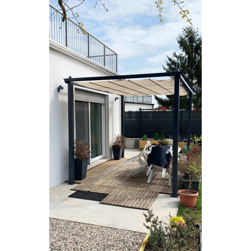 GAZEBO ASTORIA 3 X 4 ANTRACITE TELO BEIGE