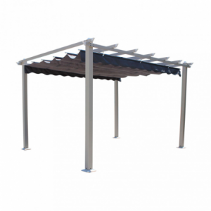 Gazebo Astoria 3x3 tortora con telo grigio per esterno