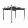 Gazebo Astoria 3x3 tortora con telo grigio per esterno
