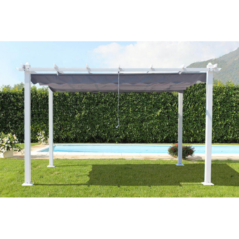 Gazebo Astoria 3x3 tortora con telo grigio per esterno