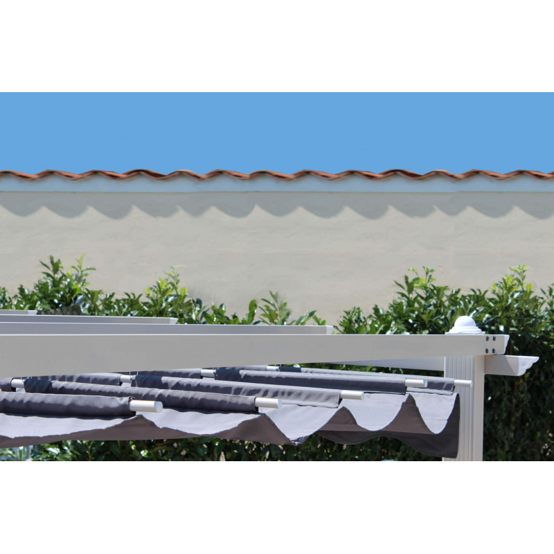 Gazebo Astoria 3x3 tortora con telo grigio per esterno