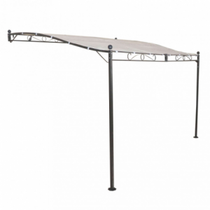 Gazebo pergola addossato 3,5 x 2,5 antracite ecrù giardino