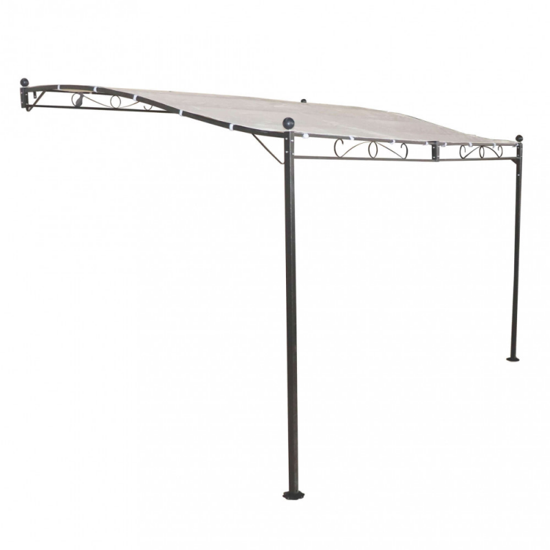 Gazebo pergola addossato 3,5 x 2,5 antracite ecrù giardino