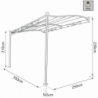 Gazebo pergola addossato 3,5 x 2,5 antracite ecrù giardino