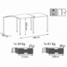 Gazebo allungabile Tucson 3x3/6 m versatile e robusto