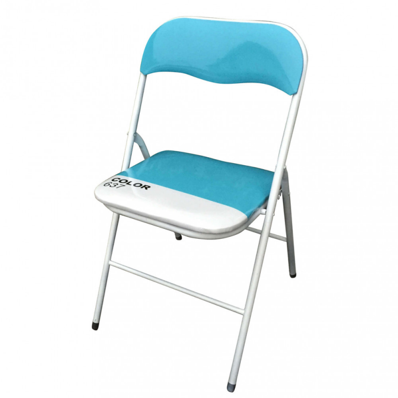 Sedia pieghevole Slim blu in ferro per esterno giardino