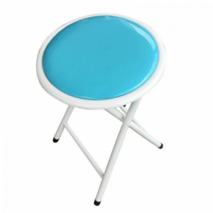 Sgabello Slim blu in ferro per esterno giardino moderno