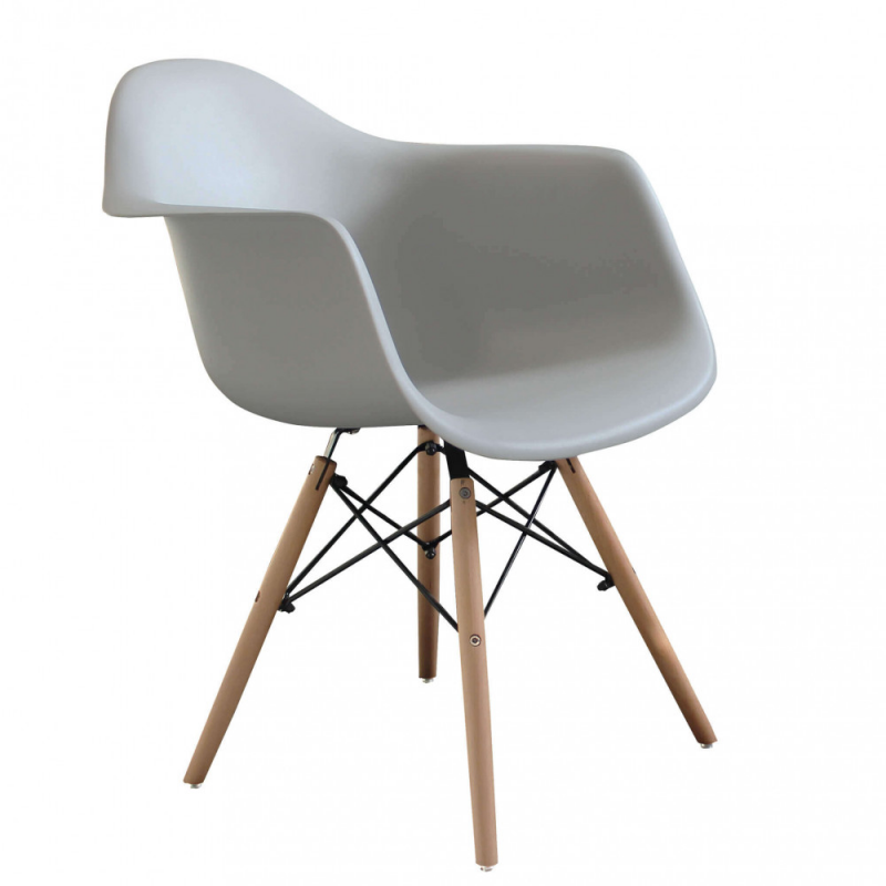 Set 4 poltrone Moritz grigia moderne imbottite per soggiorno