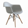 Set 4 poltrone Moritz grigia moderne imbottite per soggiorno
