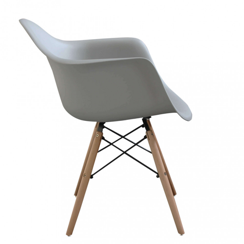 Set 4 poltrone Moritz grigia moderne imbottite per soggiorno