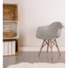 Set 4 poltrone Moritz grigia moderne imbottite per soggiorno