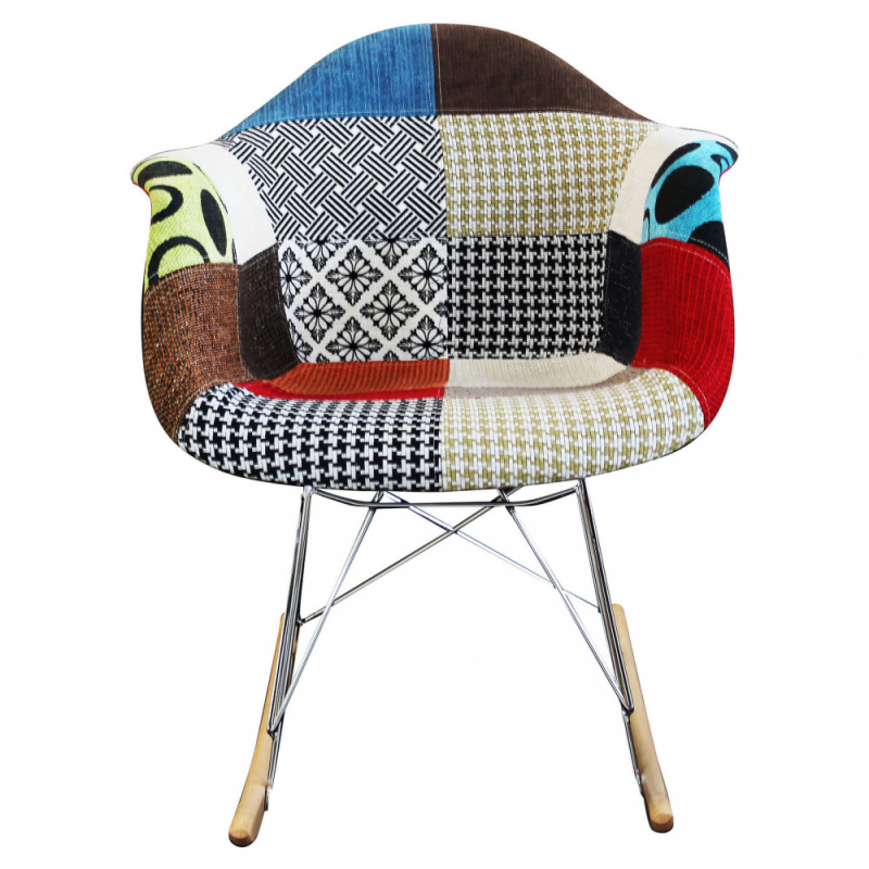 Set 4 poltrone dondolo Moritz patchwork moderne e colorate