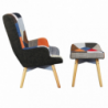 Poltrona con poggiapiedi Versailles patchwork design colorato