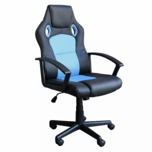 Poltrona da gaming Uncharted blu e nera ergonomica regolabile