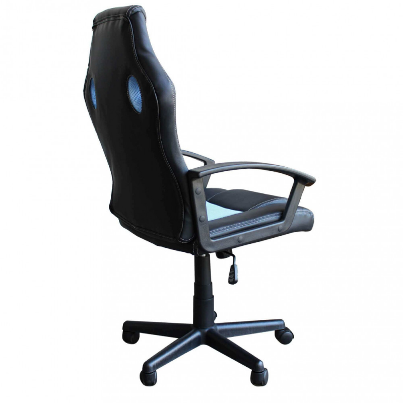 Poltrona da gaming Uncharted blu e nera ergonomica regolabile