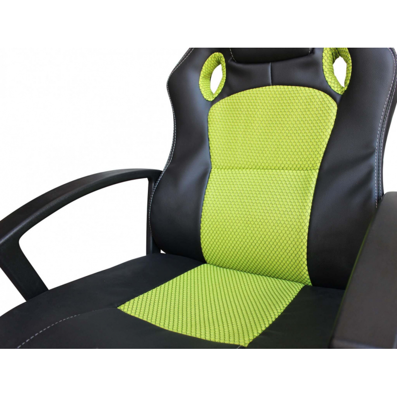Poltrona da gaming Uncharted verde e nera ergonomica regolabile
