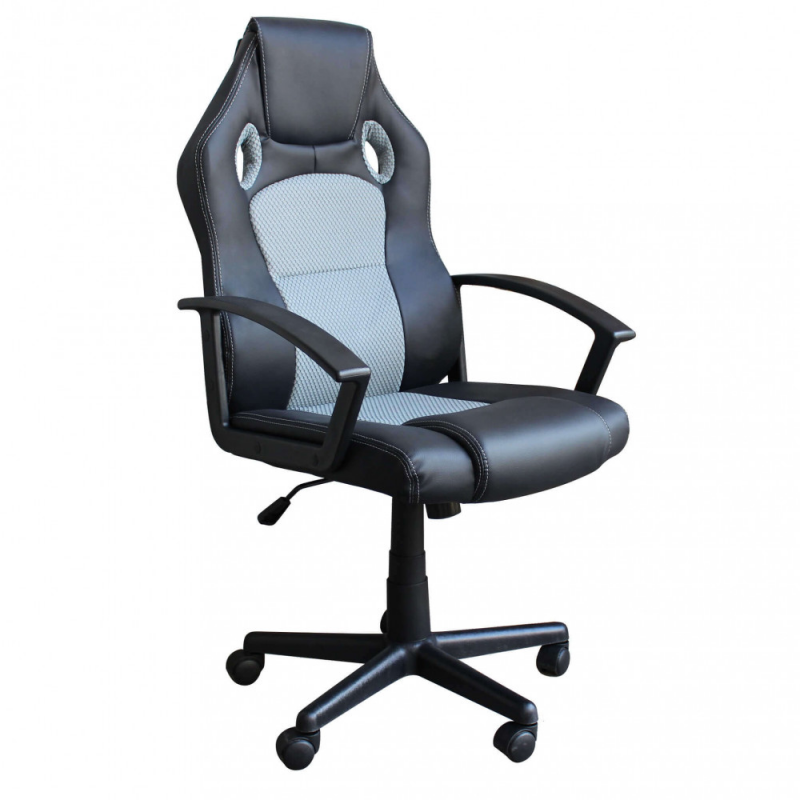 Poltrona da gaming Uncharted grigia e nera ergonomica regolabile