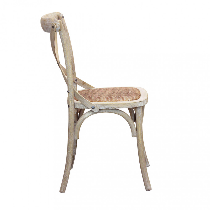 Sedia Cross naturale – Seduta in legno stile country chic