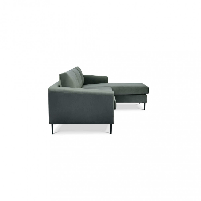 Divano con chaise longue Gregory moderno blu comfort soggiorno