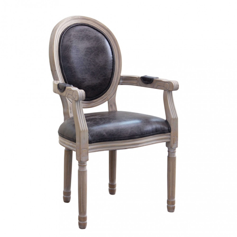 Set 2 Poltrone Constance ecopelle nera moderne per soggiorno